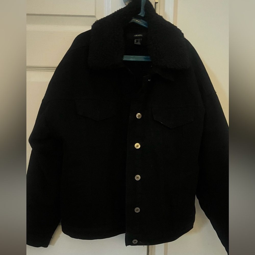 Black Fur Jean Jacket